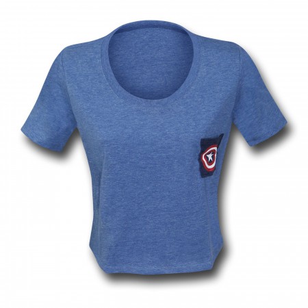 Captain America Pocket Crop Top Women's T-Shirt