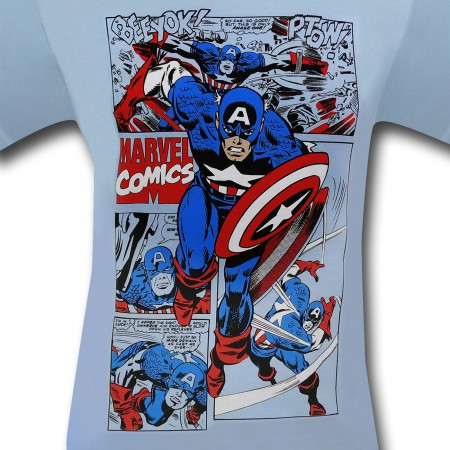 Captain America Retro Panels 30 Single T-Shirt