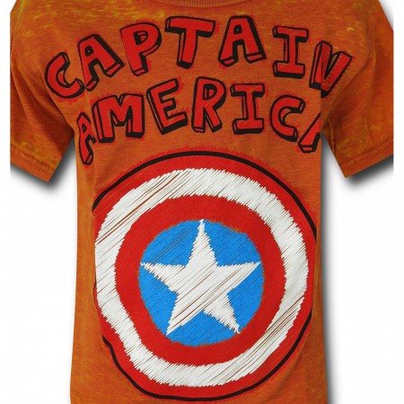 Captain America Shield Burnout Kids T-Shirt