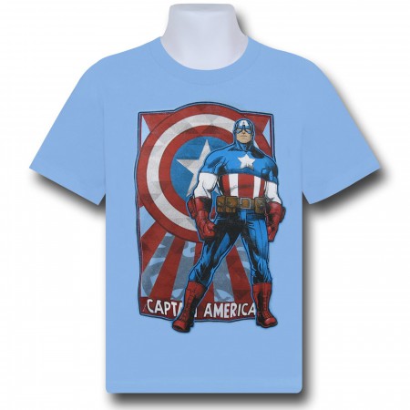Captain America In Front of Shield Kids T-Shirt