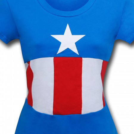 Captain America Women's Star T-Shirt w/ Mask