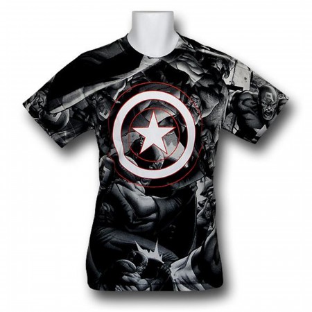 Captain America Sublimated Action T-Shirt