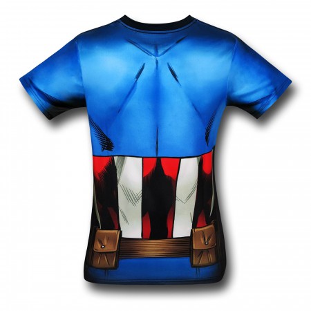 Captain America Sublimated Costume Fitness T-Shirt