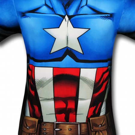 Captain America Sublimated Costume Fitness T-Shirt