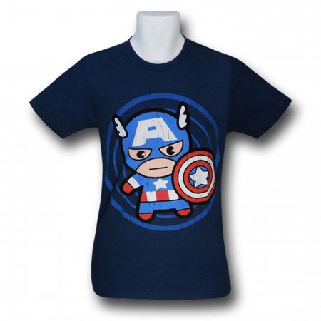 Captain America Toy In Circle 30 Single T-Shirt