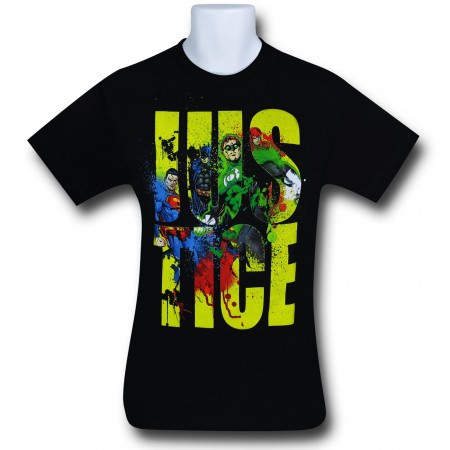 Justice League Justice Splat Black T-Shirt