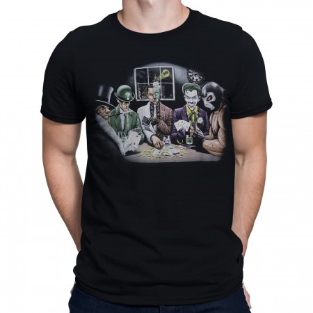 DC Villains Poker Night Men's T-Shirt