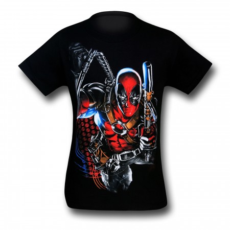 Deadpool Baton Black T-Shirt