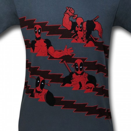 Deadpool Striped Charcoal 30 Single T-Shirt