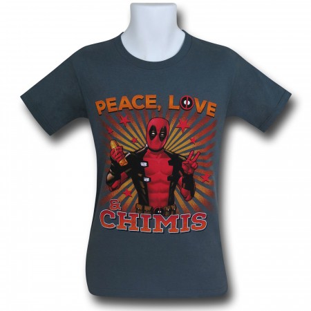 Deadpool Peace Love and Chimis T-Shirt