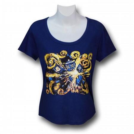 Doctor Who Van Gogh Scoop Neck Women's T-Shirt