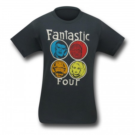 Fantastic Four Circle Heads (30 Single) T-Shirt