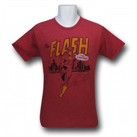 Flash "I'm Coming!" Heather Red Junk Food T-Shirt