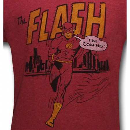 Flash "I'm Coming!" Heather Red Junk Food T-Shirt