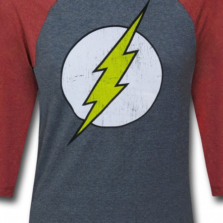 Flash Distressed Symbol Baseball T-Shirt