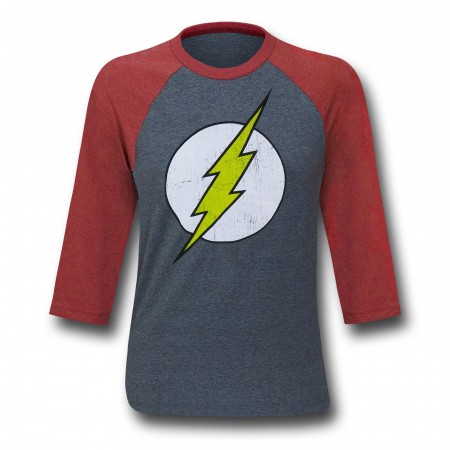 Flash Distressed Symbol Baseball T-Shirt