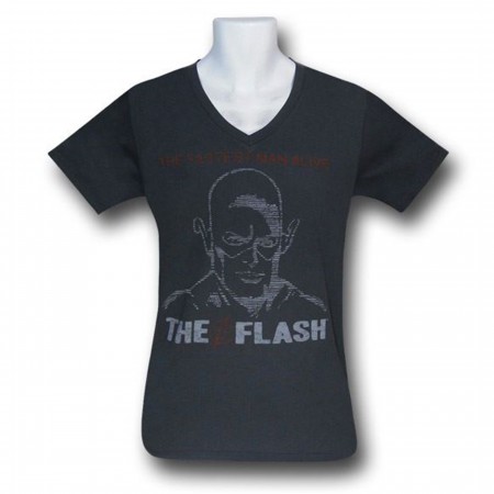 Flash Fastest Man Alive Sketch Junk Food V-Neck T-Shirt