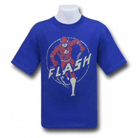 Flash Runner on Blue Kids T-Shirt