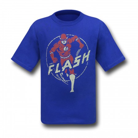 Flash Runner on Blue Kids T-Shirt