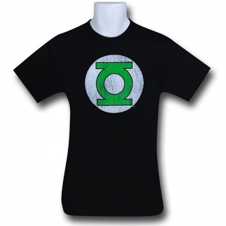 Green Lantern Distressed Symbol Black T-Shirt