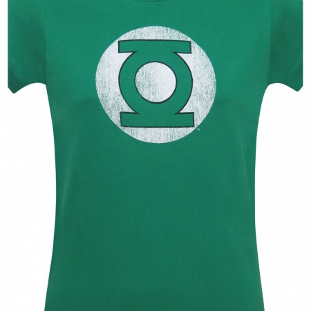 Green Lantern Dark Green Distressed Symbol Women's T-Shirt