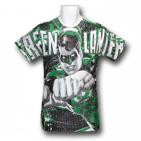 Green Lantern Flying All Over Print T-Shirt