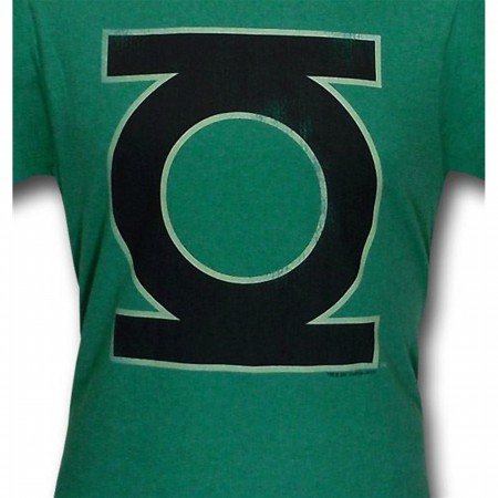 Green Lantern Heather Faded Symbol 30 Single T-Shirt