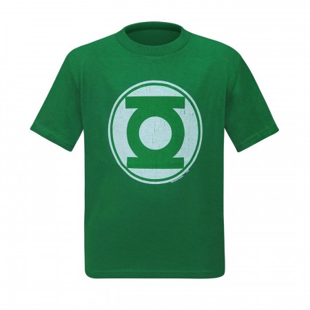 Green Lantern Modern Symbol Distressed Kids T-Shirt
