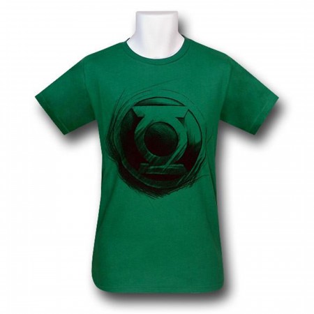 Green Lantern Sketch Symbol Green T-Shirt