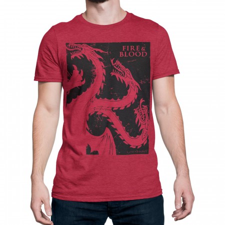 Game of Thrones Distressed Fire & Blood Men's T-Shirt