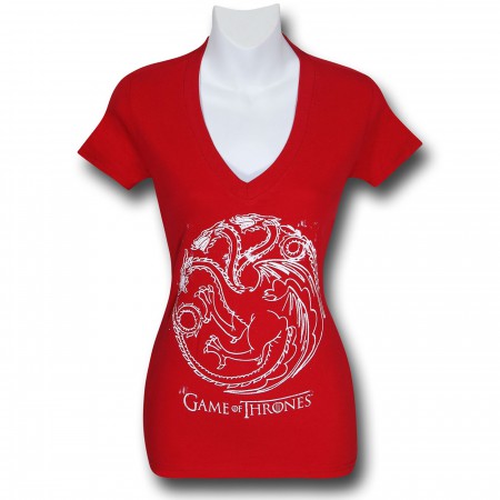 Game of Thrones Targaryen Red Women's V-Neck T-Shirt