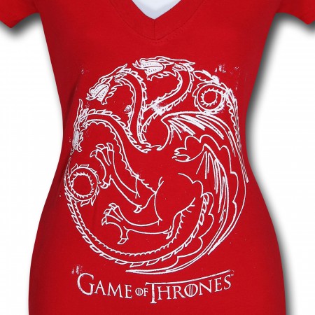 Game of Thrones Targaryen Red Women's V-Neck T-Shirt