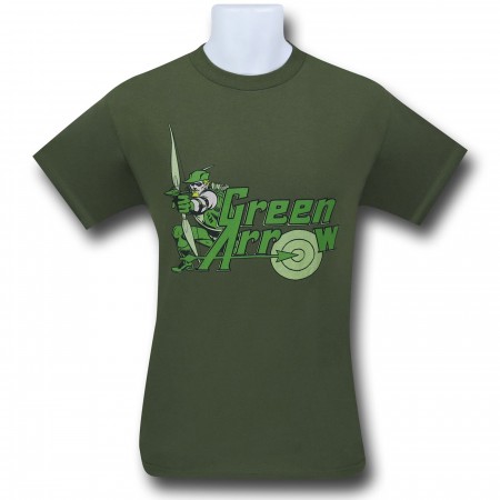 Green Arrow Military Green Target Logo T-Shirt