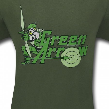 Green Arrow Military Green Target Logo T-Shirt