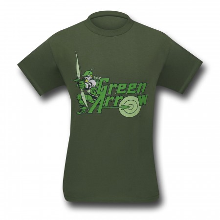 Green Arrow Military Green Target Logo T-Shirt