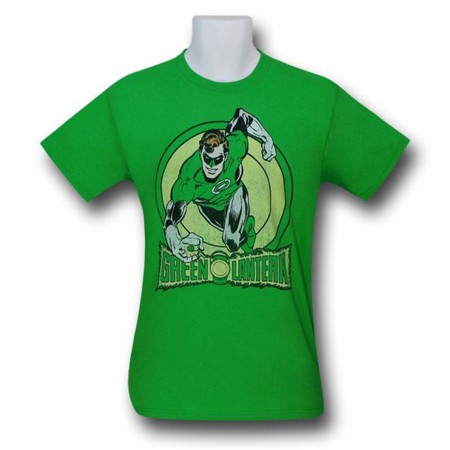 Green Lantern Flying & Flaming Logo T-Shirt