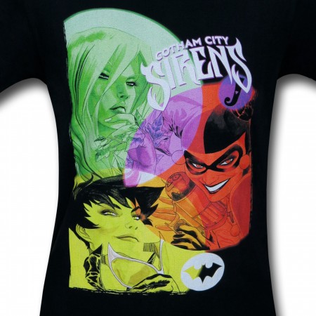 Gotham City Sirens Retro Black T-Shirt