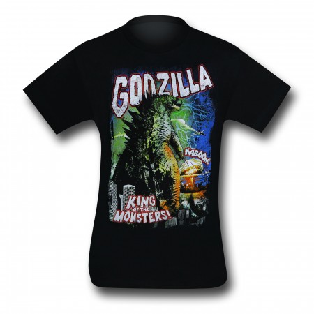 Godzilla King of the Monsters on Black T-Shirt