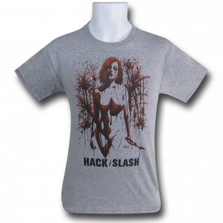 Hack Slash Cassie Splatter Silver T-Shirt
