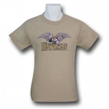 Hawkman Sand Brown Flying Over Logo Distressed T-Shirt