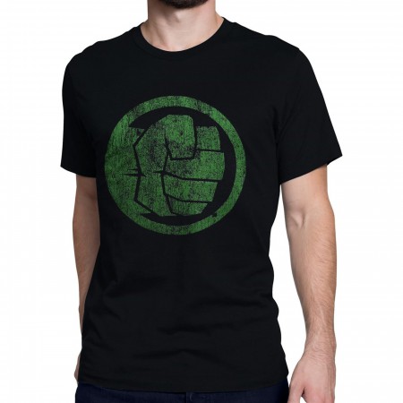 Hulk Fist Bump on Black Men's T-Shirt