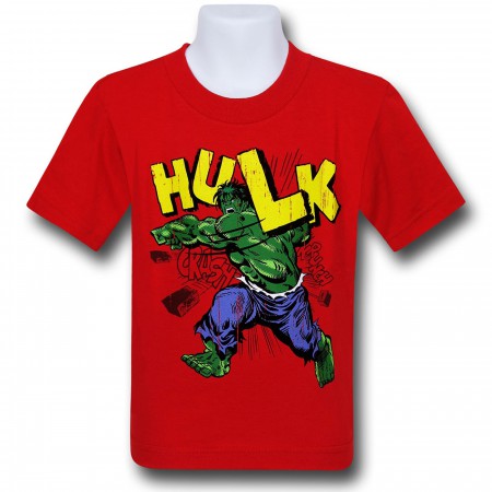 Hulk Name Crunch Red Kids T-Shirt