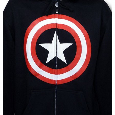 Captain America Symbol Zip Up Hoodie