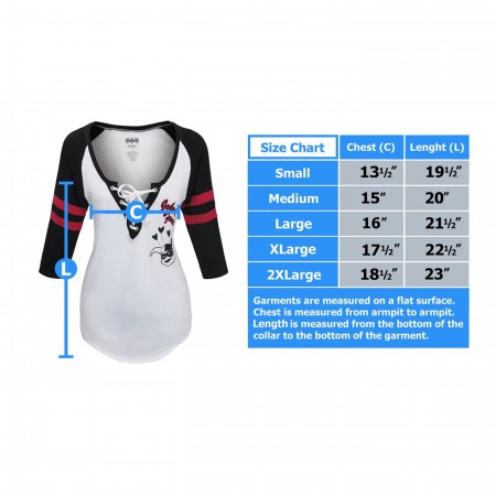 Harley Quinn Crossed Deep Scoop Women's Raglan