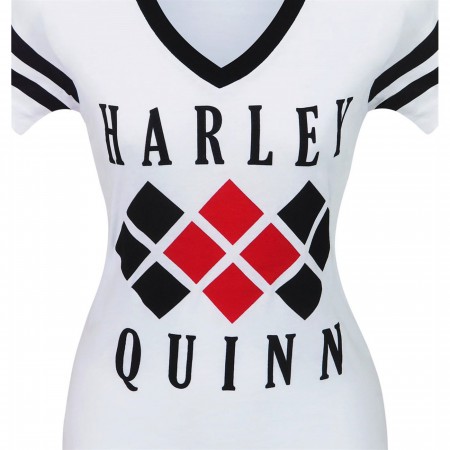 Harley Quinn Diamond Women's Varsity V-Neck T-Shirt