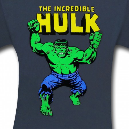 Hulk With Fists & Logo Charcoal T-Shirt