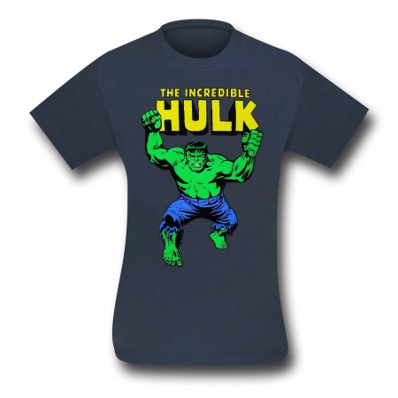 Hulk With Fists & Logo Charcoal T-Shirt