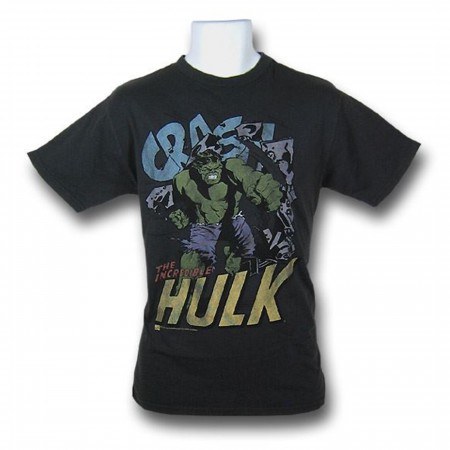 Hulk Crash Junk Food Black Wash T-Shirt