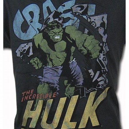 Hulk Crash Junk Food Black Wash T-Shirt