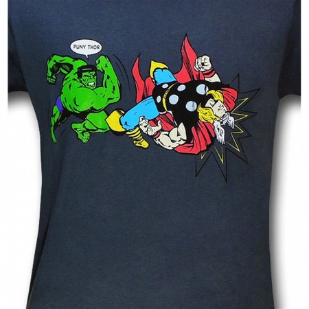 Hulk Punches Puny Thor Grey 30 Single T-Shirt